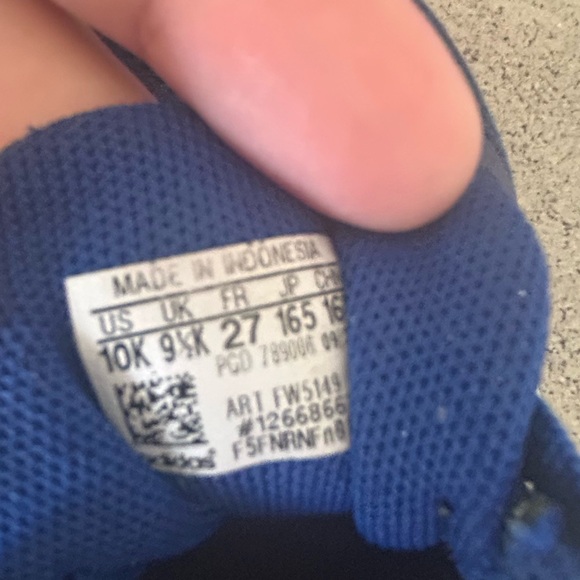 Adidas Kids Navy and White Sneakers. Size:10K - Picture 10 of 11